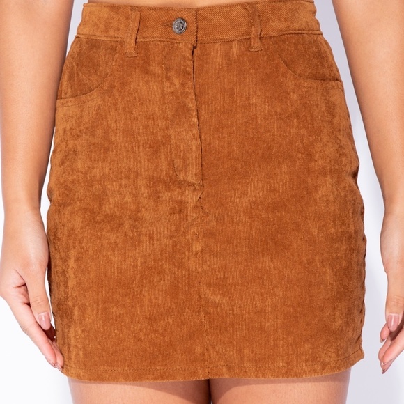 Parisian Works Dresses & Skirts - NWT Brown Corduroy Mini Skirt